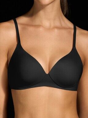 EBY Pain Free T-Shirt Bra Black Seamless Wireless Padded Contour 38DDD NWT